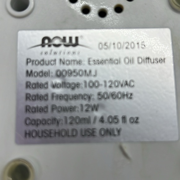 Now Solutions Ultrasonic Essential Oil Diffuser Aromatherapy EO Mist Vapor - Picture 7 of 8